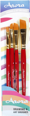 

Kabeer Art Series 35 Flat Paint Brushes(Set of 4, Red)