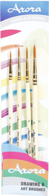 

Kabeer Art Series 7 Round Paint Brushes(Set of 4, White)