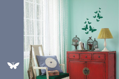 

Asian Paints Wall Stories Butterfly DIY Stencil Kit - Green 9294 Paint Roller(Pack of 8)