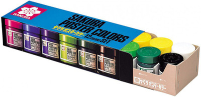 

Sakura Poster Color Bottle(Set of 1, Purple, Cobalt Blue Hue, Ultramarine, Yellow Green, Green, Black, White, Yellow, Chrome Yellow, Burnt Sienna, Vermilion Hue, Carmine)