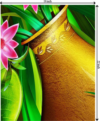 

Tied Ribbons Vase unframed Cotton Medium Grain Canvas Roll (Set of 1)(Multicolor)