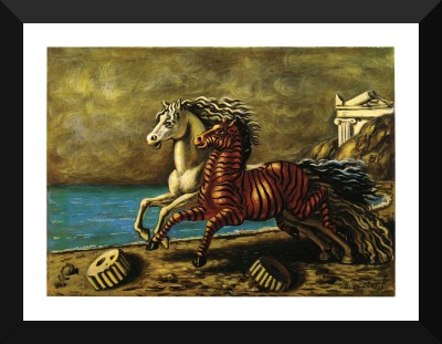 

Tallenge - Giorgio De Chirico - Horse And Zebra - Framed A3 Size Poster Paper Print(17 inch X 12 inch, Framed)