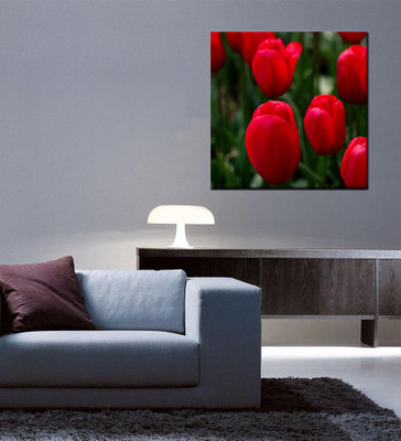 

Tallenge Christmas Collection - Red Tulips - Gallery Wrap Canvas Art(15 inch X 15 inch, Stretched)