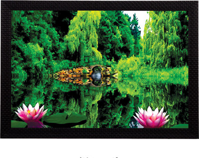 eCraftIndia Greenery Satin Matt Textured UV Art Canvas 14 inch x 20 inch Painting(With Frame)