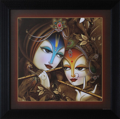 63% OFF on SAF Multi Effect Print Oil Painting(12 inch x 12 inch)