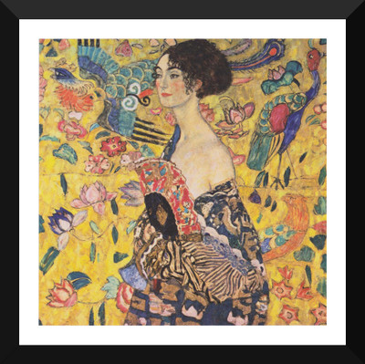 

Tallenge - Gustav Klimt - Lady With A Fan - Framed A3 Size Poster Paper Print(17 inch X 12 inch, Framed)