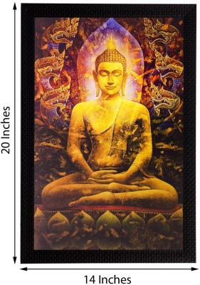 eCraftIndia Lord Buddha Canvas 20 Inch x 14 Inch Painting(With Frame)