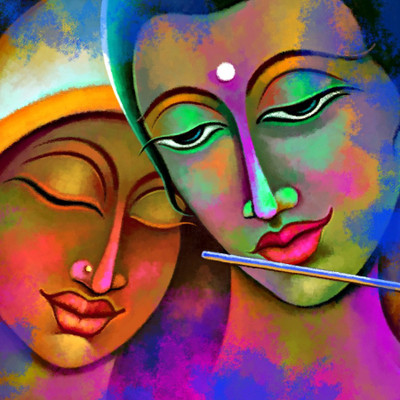 

Radha Krishna Painting Canvas Art(12 inch X 12 inch)