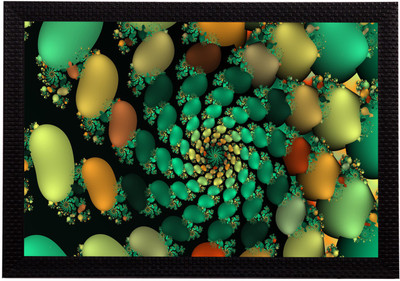 eCraftIndia Colorful Abstract Satin Matt Textured UV Art Canvas 10 inch x 14 inch Painting(With Frame)