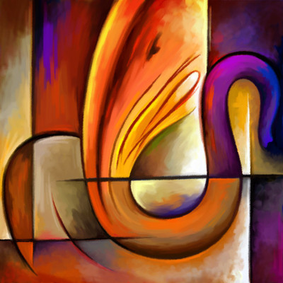 68 Off On Lord Ganesha Painting Canvas Art 12 Inch X 12 Inch On
