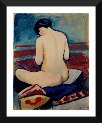 

Tallenge - August Macke - Sitting Nude With Pillow - Framed A3 Size Poster Paper Print(17 inch X 12 inch, Framed)