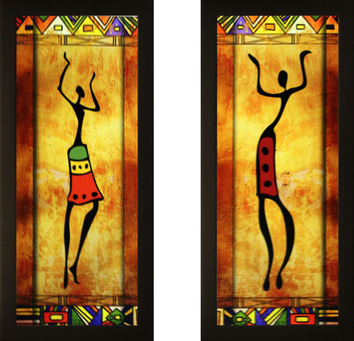 saf Set of 2 abstract Canvas 17 inch x 7 inch Painting(With Frame, Pack of 2)