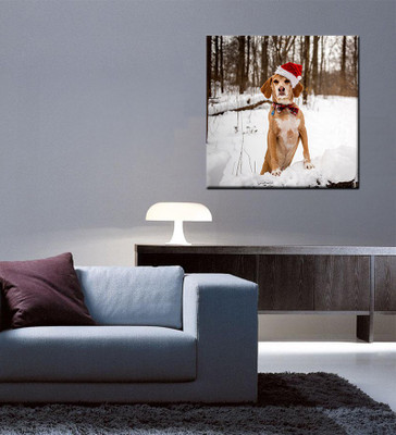 

Tallenge Christmas Collection - Dog In The Snow - Gallery Wrap Canvas Art(15 inch X 15 inch, Stretched)