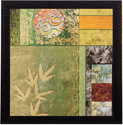 eCraftIndia Abstract Matt Textured UV Oil 14 inch x 14 inch Painting(With Frame)