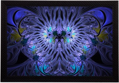 eCraftIndia Blue Abstract Satin Matt Textured UV Art Canvas 10 inch x 14 inch Painting(With Frame)