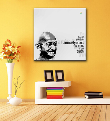 Tallenge - Mahatma Gandhi Motivational Quotes - Even If You Are A Minority Of One, The Truth Is The Truth - Gallery Wrap Canvas Art(15 inch X 15 inch, Gallery Wrap)