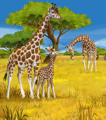 Animal Painting Canvas Art(24 inch X 24 inch)