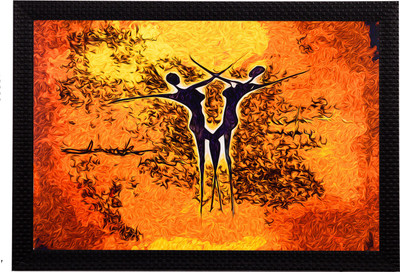 eCraftIndia Block Figurine Satin Matt Textured UV Art Canvas 11 inch x 14 inch Painting(With Frame)