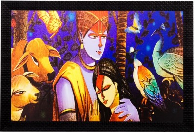 eCraftIndia Radha Krishna Canvas 14 inch x 20 inch Painting(With Frame)