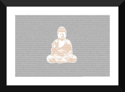

Tallenge - Buddha Art - Text Of Siddhartha by Herman Hesse In the Background - Framed A3 Size Poster Paper Print(17 inch X 12 inch, Framed)