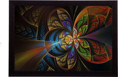 eCraftIndia Abstract Colorful Satin Matt Textured UV Art Canvas 14 inch x 20 inch Painting(With Frame)