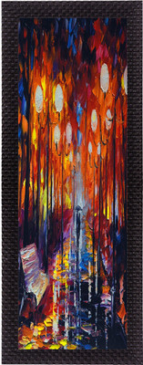 eCraftIndia Colorful Scenic Satin Matt Textured UV Canvas 16 inch x 7 inch Painting(With Frame)