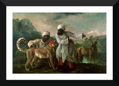 

Tallenge - George Stubbs - A Cheetah and Stag with Two Indian Attendants 1765 - Framed A3 Size Poster Paper Print(17 inch X 12 inch, Framed)