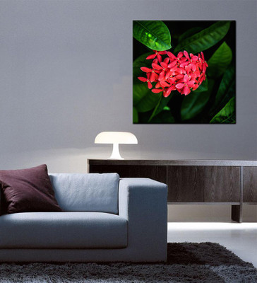 

Tallenge Christmas Collection - Red Flowers And Green Leaves - Gallery Wrap Canvas Art(15 inch X 15 inch, Stretched)