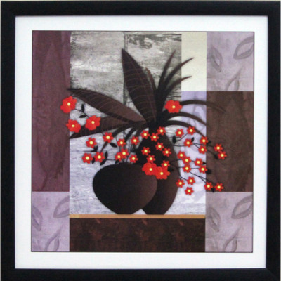 

Abstract Pot and Flower Fine Art Print(11 inch X 11 inch, Framed)