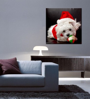 

Tallenge Christmas Collection - Cute Santa Dog - Gallery Wrap Canvas Art(15 inch X 15 inch, Stretched)