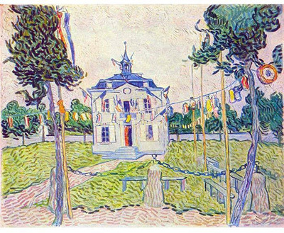 

Snapgalaxy Art Panel - The community house in Auvers by Van Gogh(12 inch X inch 16, Multicolor)