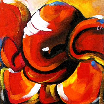 

Tallenge - Divine Ganpati - Unframed Rolled Digital Art Print On Photographic Paper(12 inch X 12 inch, Rolled)
