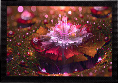 eCraftIndia Glowing Abstract Satin Matt Textured UV Art Canvas 14 inch x 20 inch Painting(With Frame)