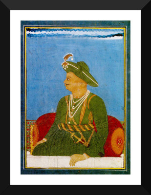 

Tallenge - Official Portrait Of Tipu Sultan - The Tiger Of Mysore - Vintage Indian Art Collection - Framed A3 Size Poster Paper Print(17 inch X 12 inch, Framed)