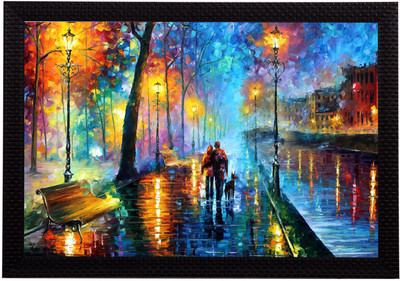 eCraftIndia You & Me Satin Matt Textured UV Art Canvas 25.4 cm x 35.56 cm Painting(With Frame)