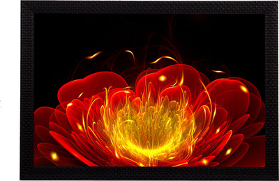 eCraftIndia Glowing Flower Satin Matt Textured UV Art Canvas 14 inch x 20 inch Painting(With Frame)