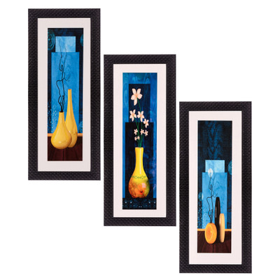eCraftIndia Set of 3 Decorative Canvas 16 inch x 7 inch Painting(With Frame, Pack of 3)