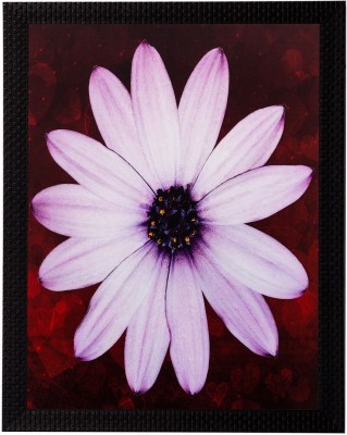 eCraftIndia Pink Sunflower Matt Textured UV Oil 14 inch x 11 inch Painting(With Frame)