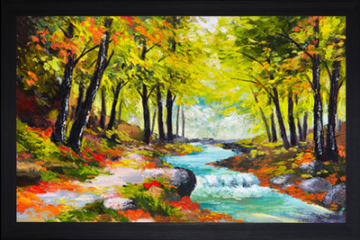 saf Abstract Canvas 12 inch x 18 inch Painting(With Frame)
