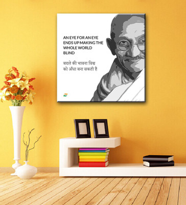 

Tallenge - Mahatma Gandhi Motivational Quotes In Hindi - An Eye For An Eye Only Ends Up Making The Whole World Blind - Gallery Wrap Canvas Art(15 inch X 15 inch, Gallery Wrap)