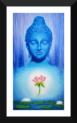 

Tallenge - Buddha With Lotus - Framed A3 Size Poster Paper Print(17 inch X 12 inch, Framed)
