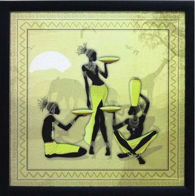 

Tribal Ladies Group Fine Art Print(11 inch X 11 inch, Framed)