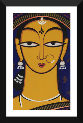 

Tallenge - Indian Art - Jamini Roy - Handmaiden - Framed A3 Size Poster Paper Print(17 inch X 12 inch, Framed)