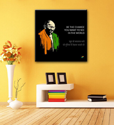 

Tallenge - Mahatma Gandhi Motivational Quotes In Hindi - Be The Change You Want To See In The World - Gallery Wrap Canvas Art(15 inch X 15 inch, Gallery Wrap)