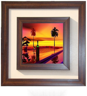 

Lila Painting DVL- M- 413 With Wooden Frame Canvas Art(15 inch X 15 inch)