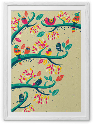 

Bird Branch Fine Art Print(20 inch X 30 inch, Framed)
