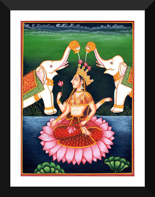 

Tallenge - Indian Art - Goddess Lakshmi - Framed A3 Size Poster Paper Print(17 inch X 12 inch, Framed)