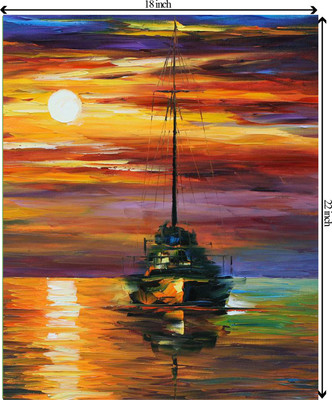 

Tied Ribbons ShoresofHeaven unframed Cotton Medium Grain Canvas Roll (Set of 1)(Multicolor)