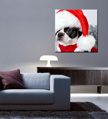 

Tallenge Christmas Collection - Dog With Christmas Cap - Gallery Wrap Canvas Art(15 inch X 15 inch, Stretched)