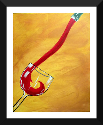 

Tallenge - Oil The Red Pour - Bar Art - Framed A3 Size Poster Paper Print(17 inch X 12 inch, Framed)